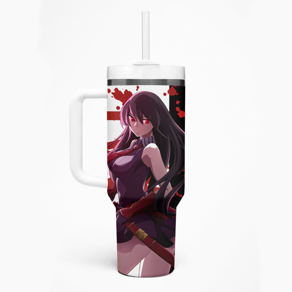 Akame Akame Ga Kill Tumbler With Handle Anime Mix Grunge Blood Style