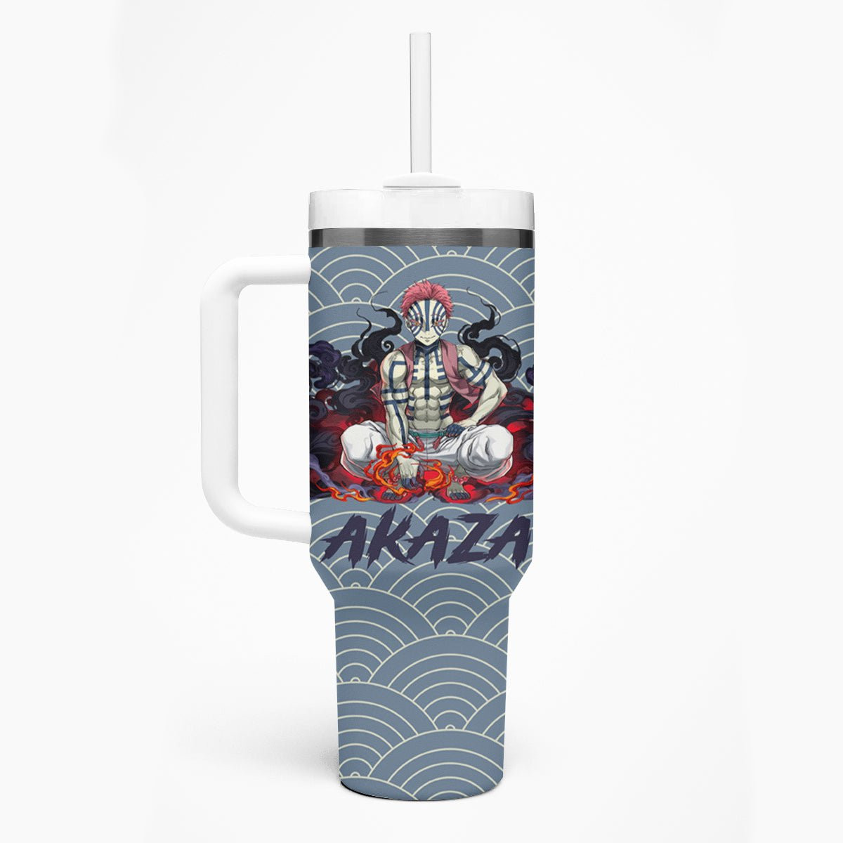 Akaza Demons Layer Tumbler With Handle Anime Mix Japan Pattern Style
