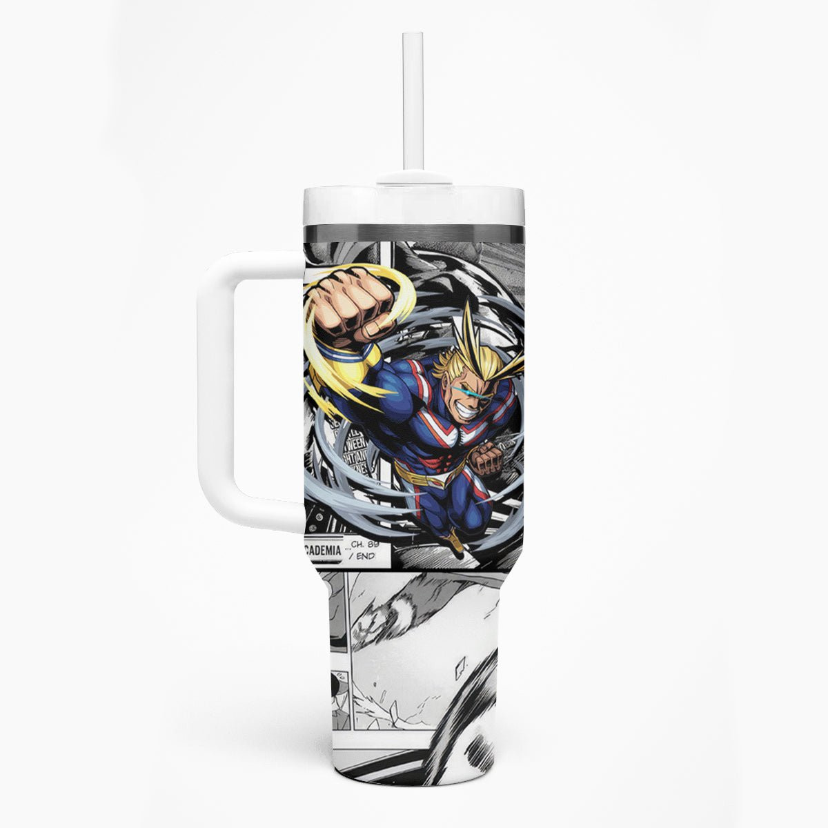 All Might Tumbler With Handle Manga Style