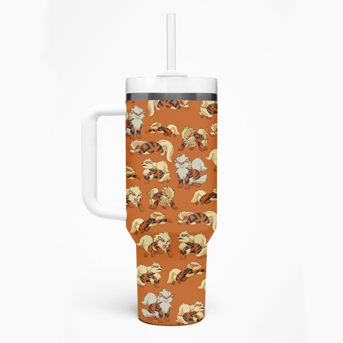 Arcanine Pokemon Tumbler With Handle Pattern Style