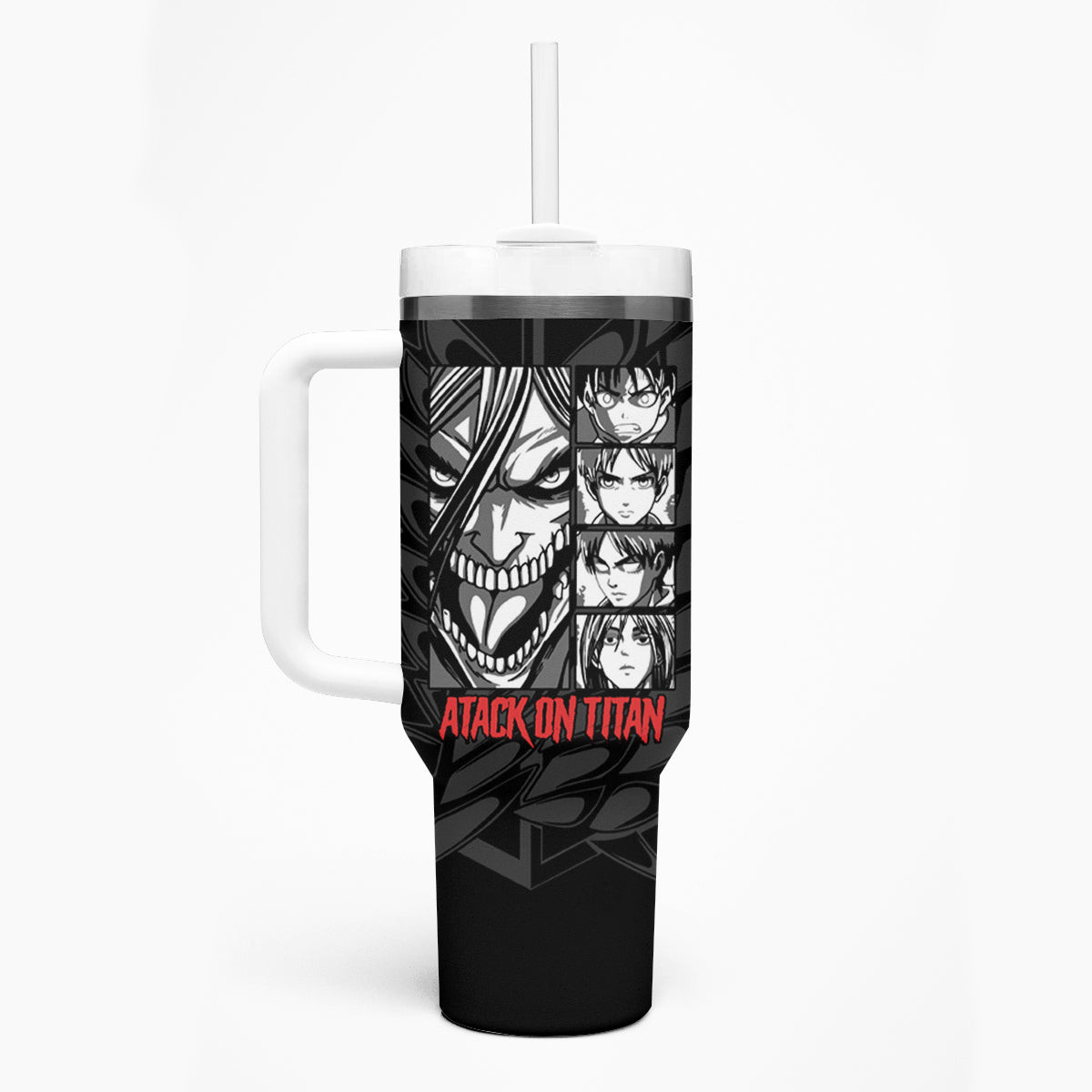 Atack On Titan Character Tumbler With Handle Anime Mix Manga Style
