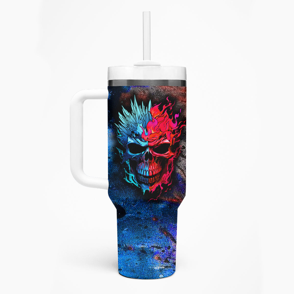 Be Careful Skull Tumbler With Handle