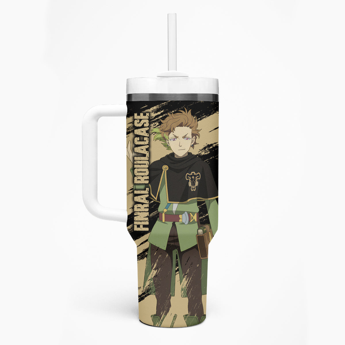 Black Bull Finral Roulacase Tumbler With Handle Black Clover Anime