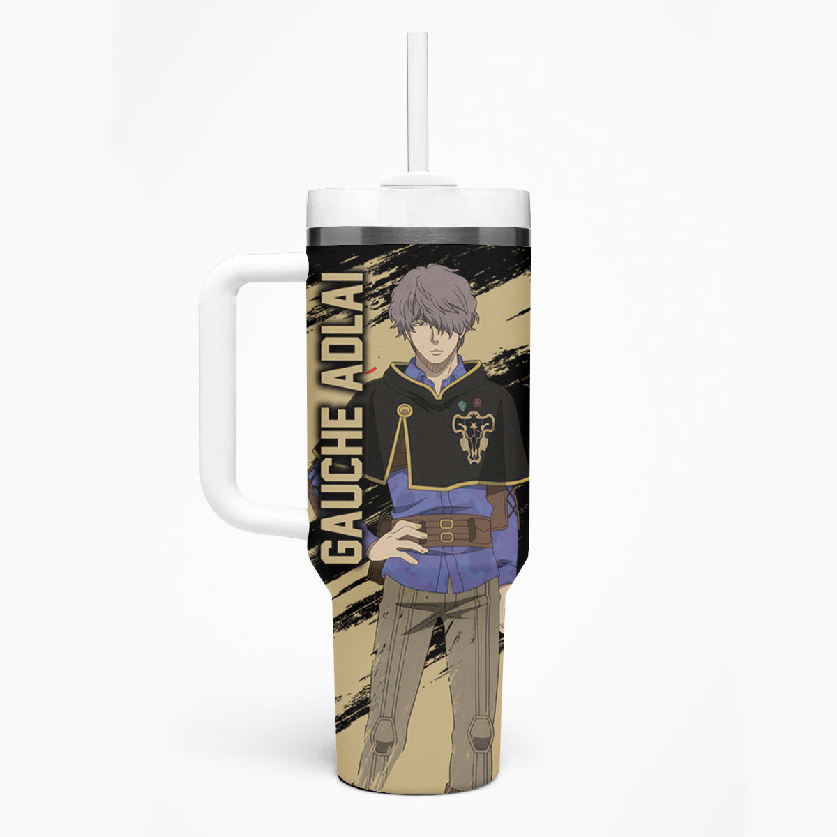 Black Bull Gauche Adlai Tumbler With Handle Black Clover Anime