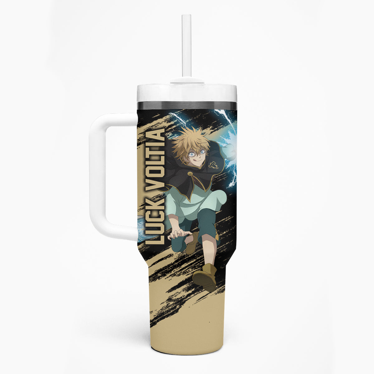 Black Bull Luck Voltia Tumbler With Handle Black Clover Anime