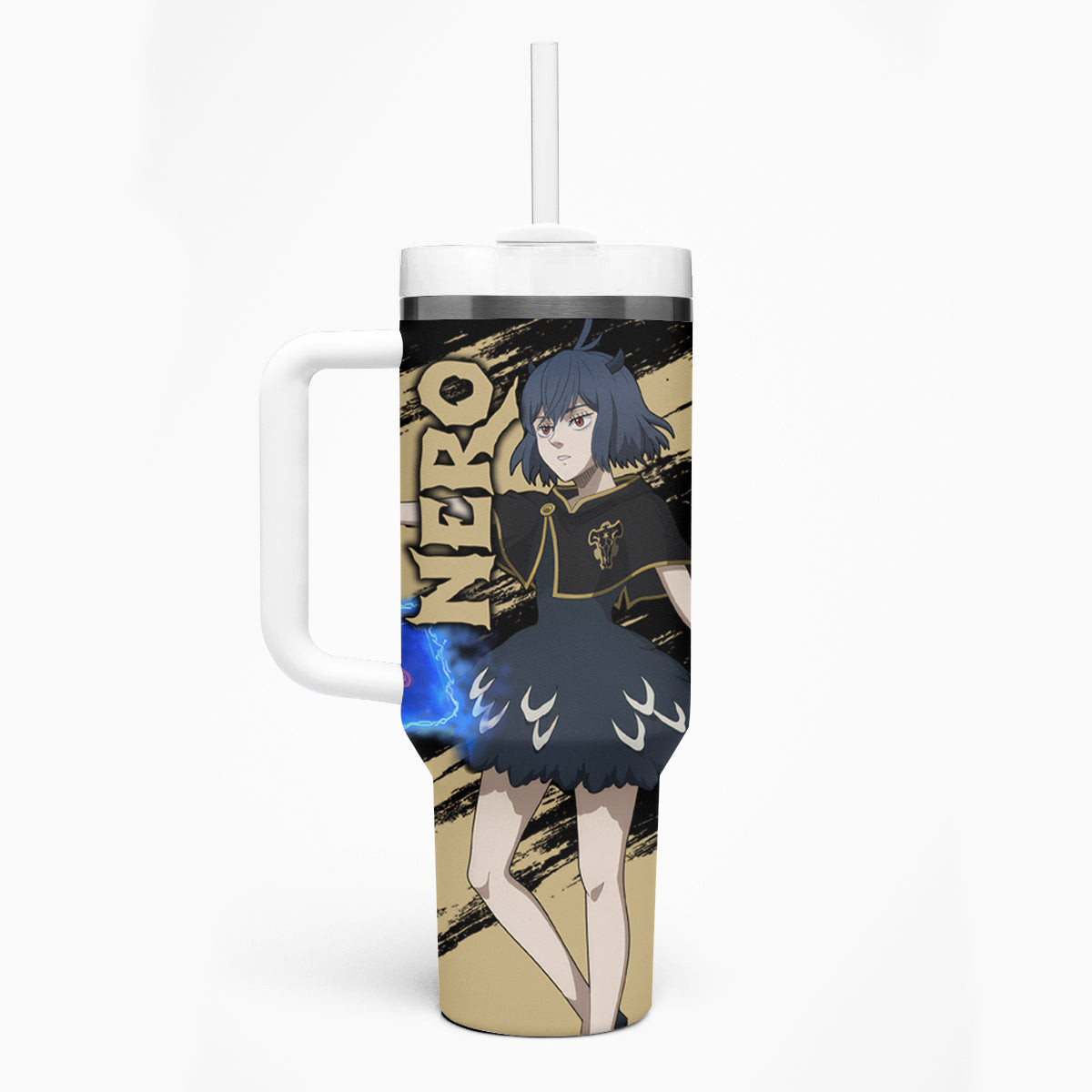 Black Bull Nero Tumbler With Handle Black Clover Anime