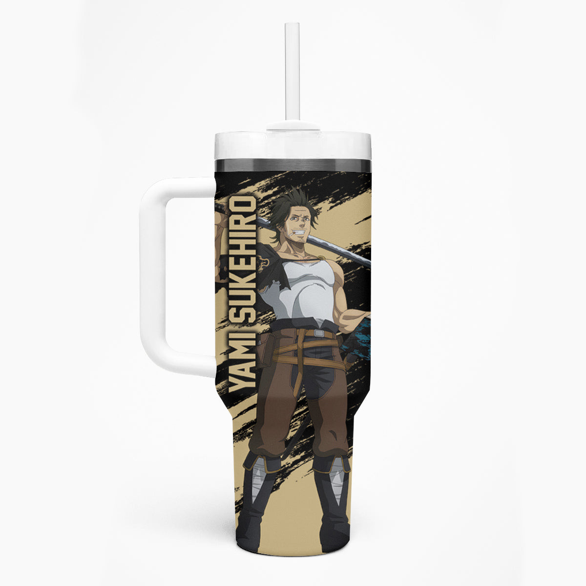 Black Bull Yami Sukehiro Tumbler With Handle Black Clover Anime