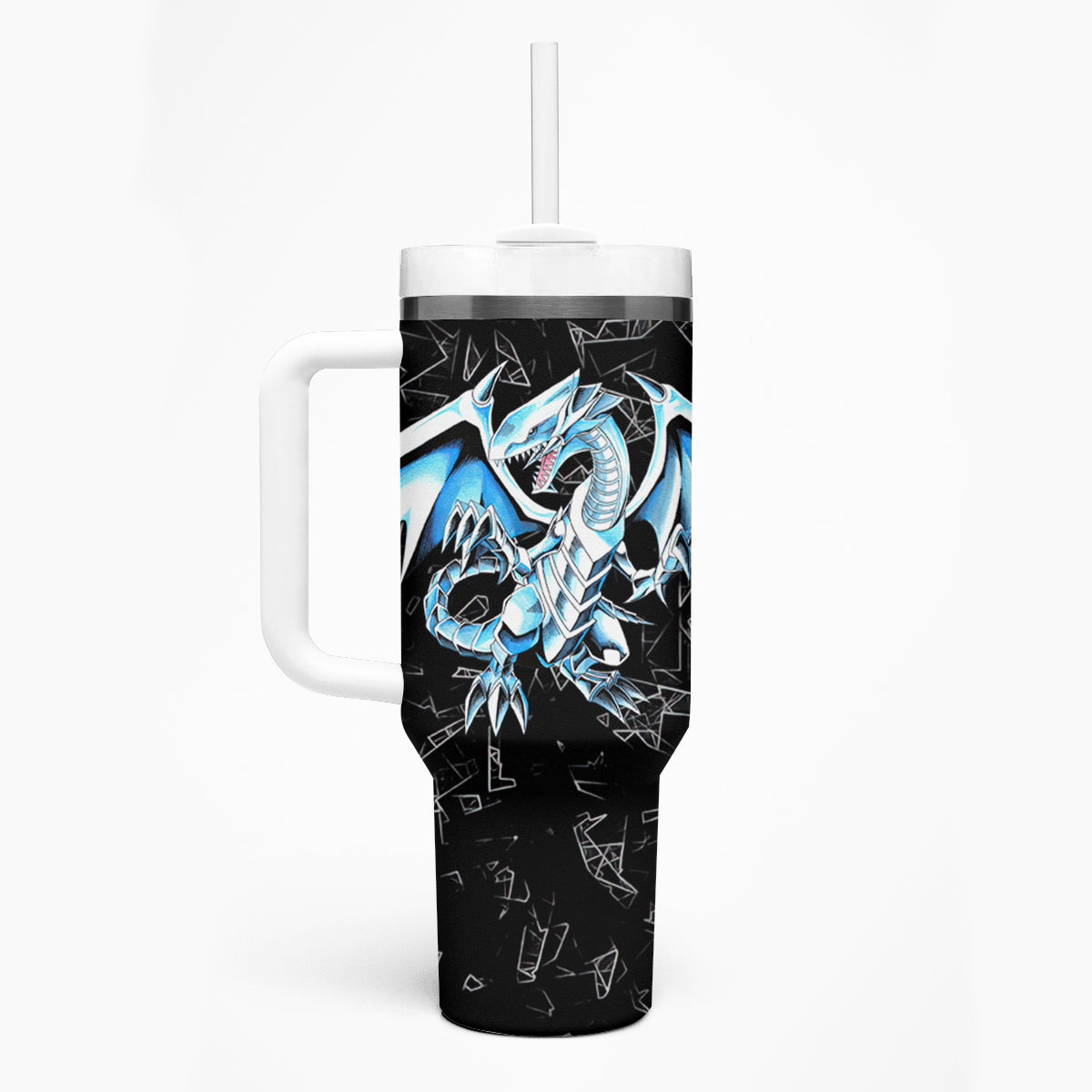 Blue Eyes White Dragon Tumbler With Handle
