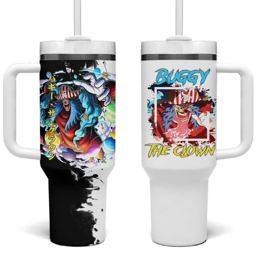 Buggy The Clown Tumbler With Handle With Split Color Design And One Piece Graphics