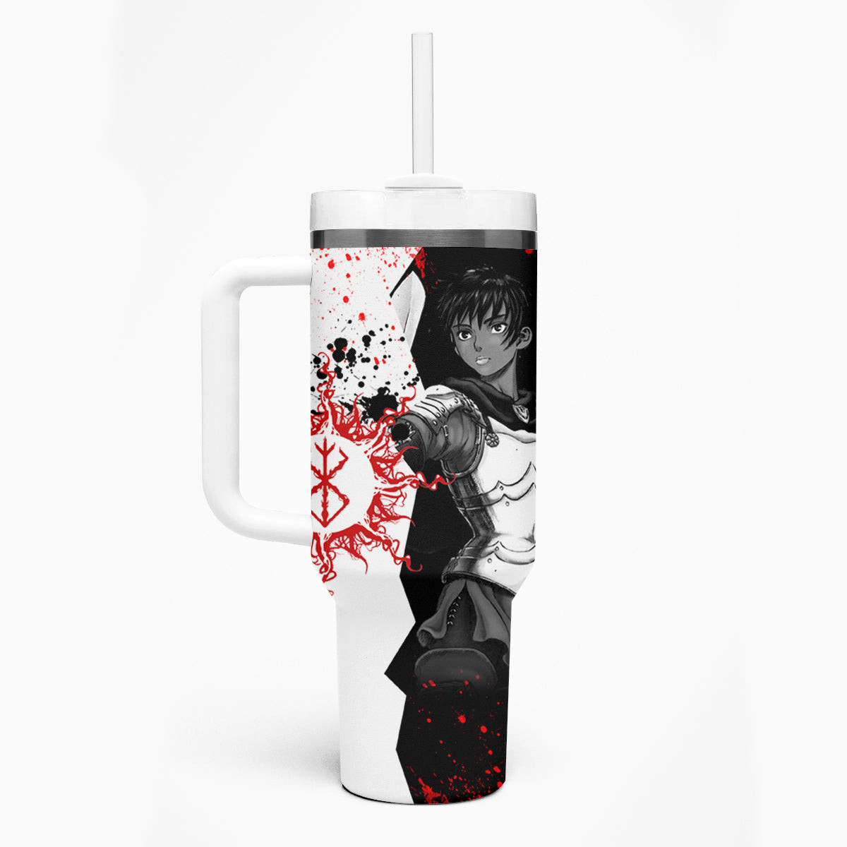 Casca Berserk Tumbler With Handle Grunge Blood Style