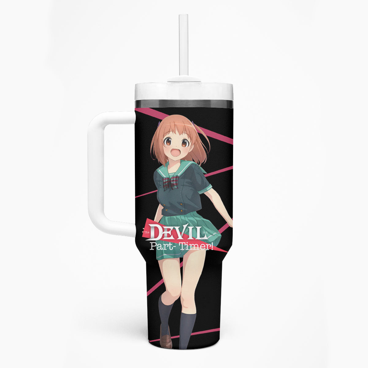 Chiho Sasaki The Devil Part Timer Tumbler With Handle Anime Style