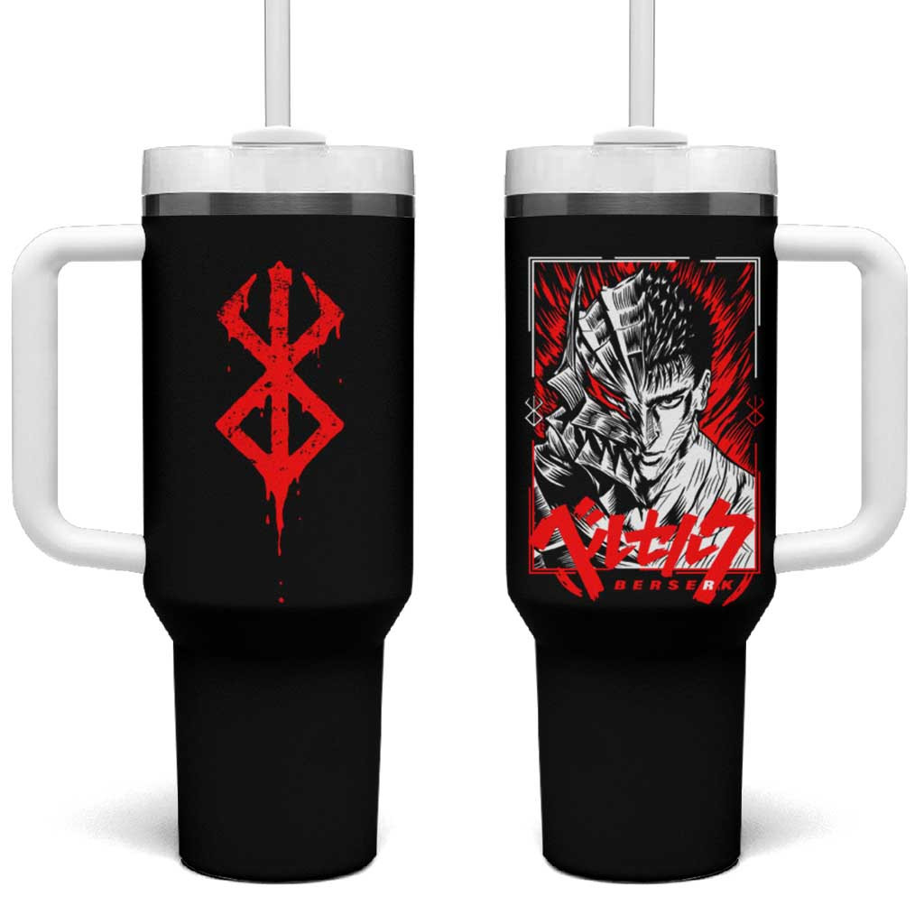 Guts Berserk Dark Swordsman Tumbler With Handle With Giant Blade Anime Style