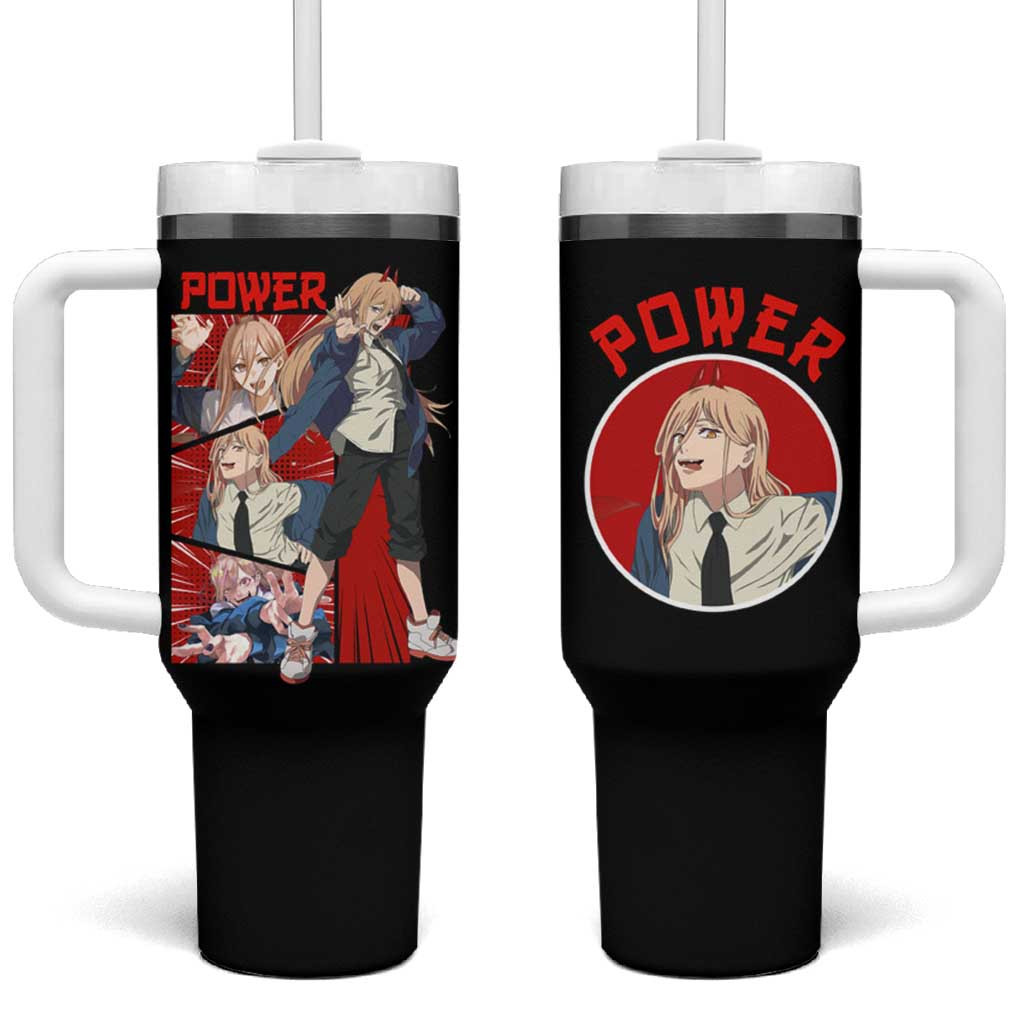 Power Chainsaw Man Devil Girl Tumbler With Handle With Chaotic Energy Anime Style