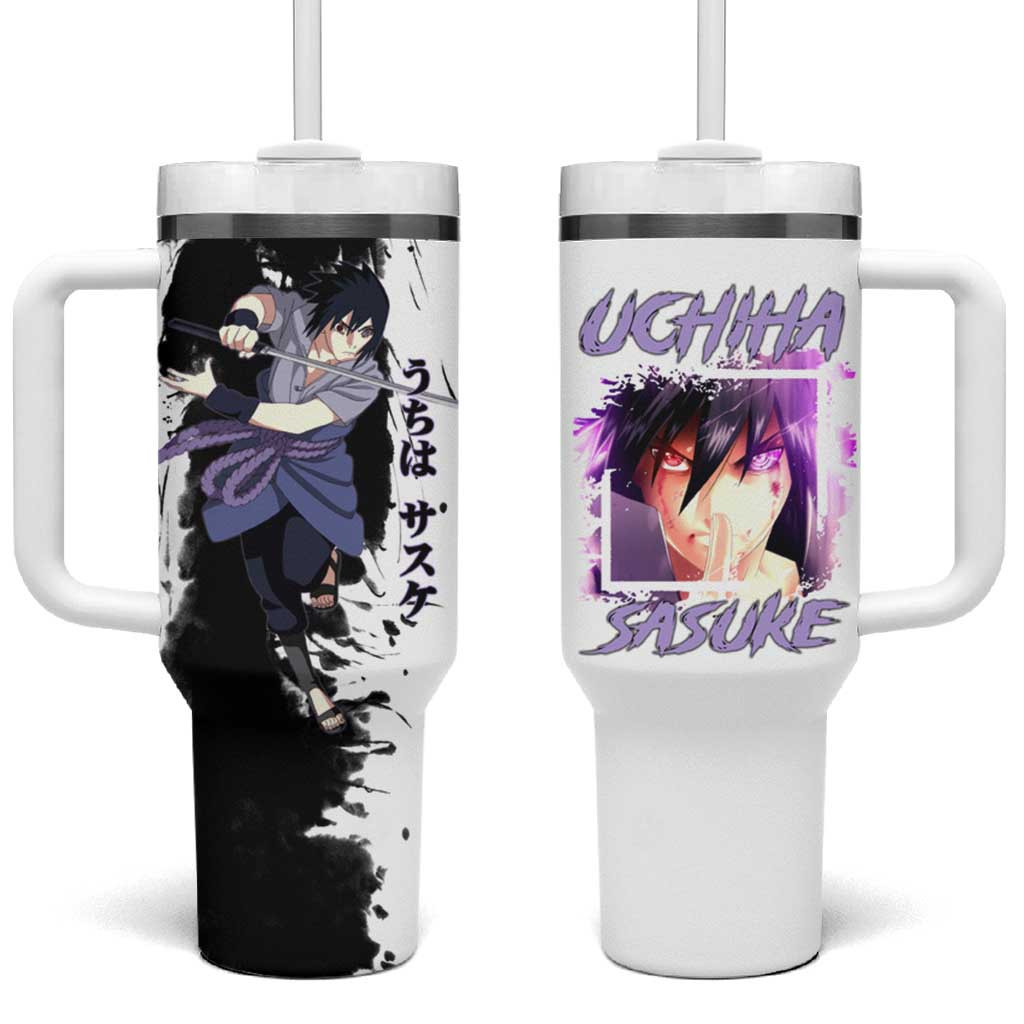 Sasuke Uchiha Naruto Tumbler With Handle With Purple Rinnegan Eye And Snake Sword Power