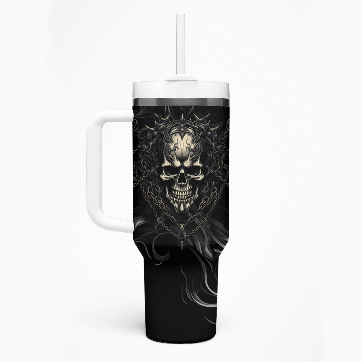 Skull Demon Fantasy Tumbler With Handle Time To Unleash A Litte Hell