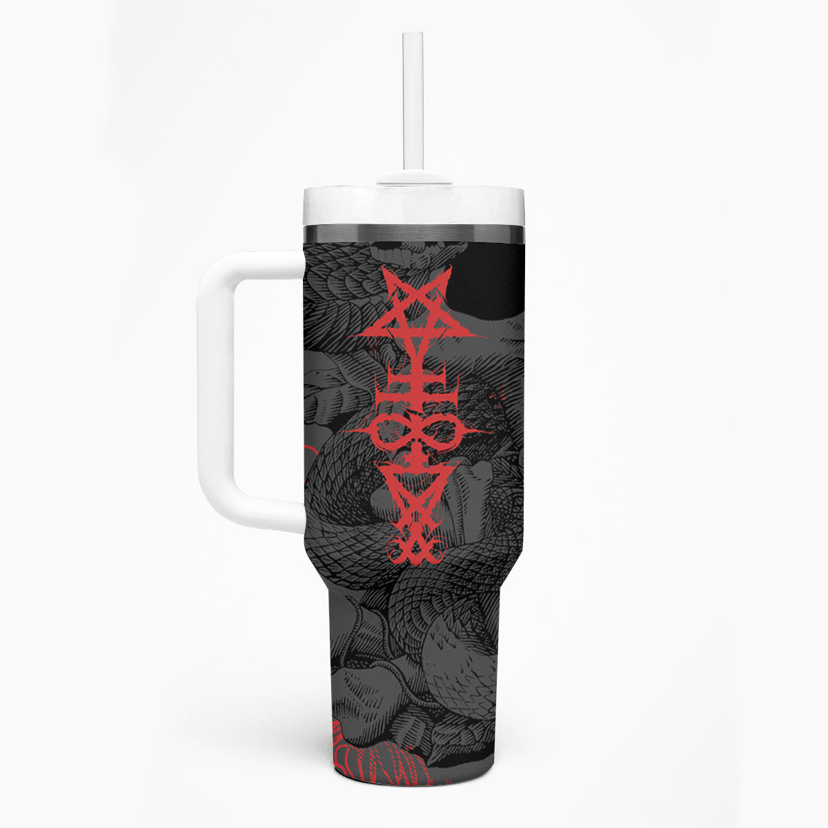 Skull Horror Satan Symbol Grunge Tumbler With Handle