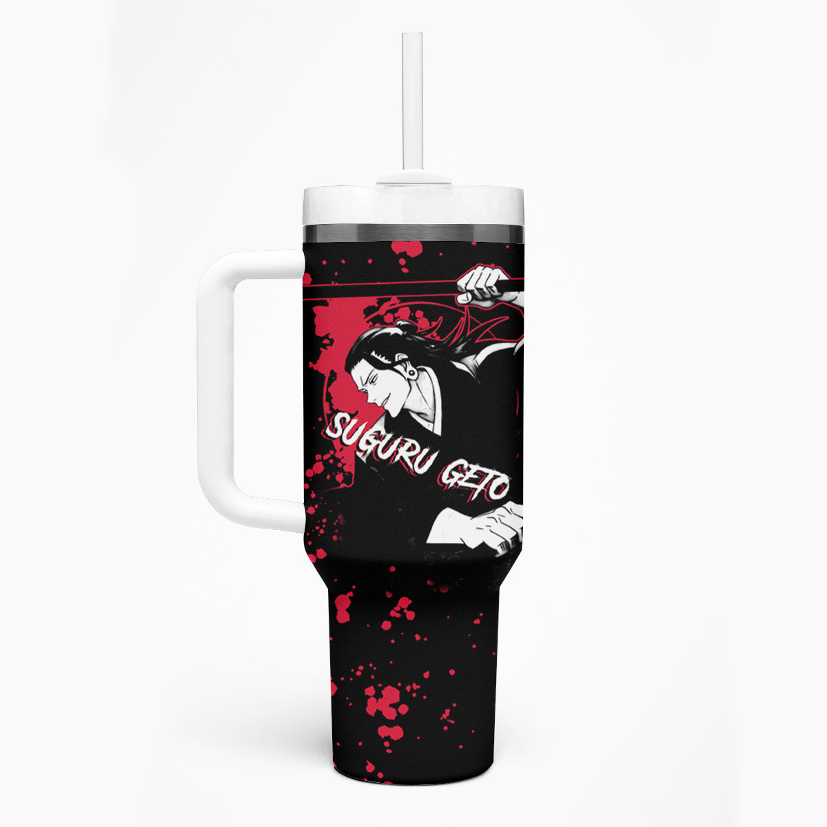Suguru Geto Jujutsu Kaisen Tumbler With Handle Manga Style Art
