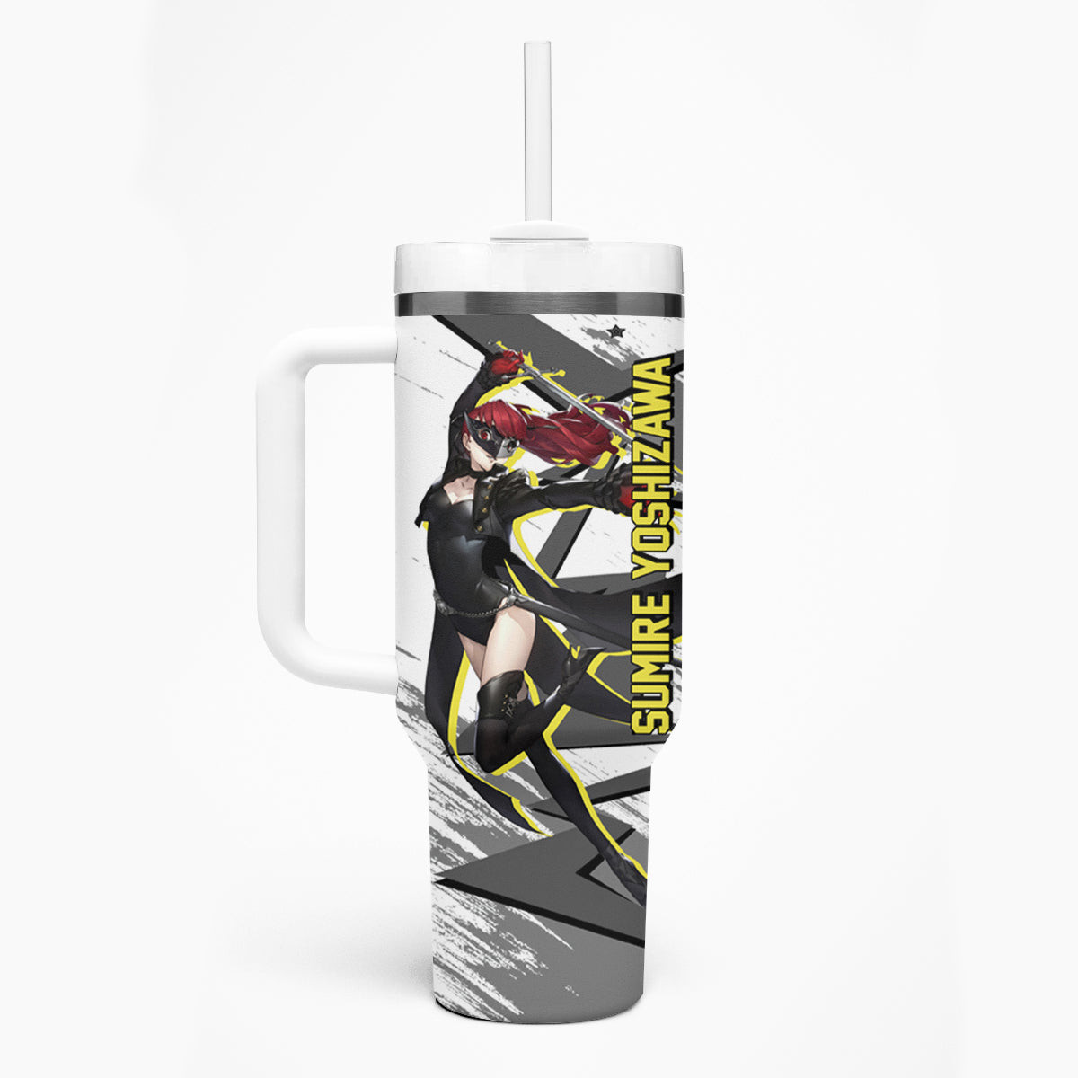 Sumire Yoshizawa Persona Tumbler With Handle Anime Mix Polygon Cyber Style