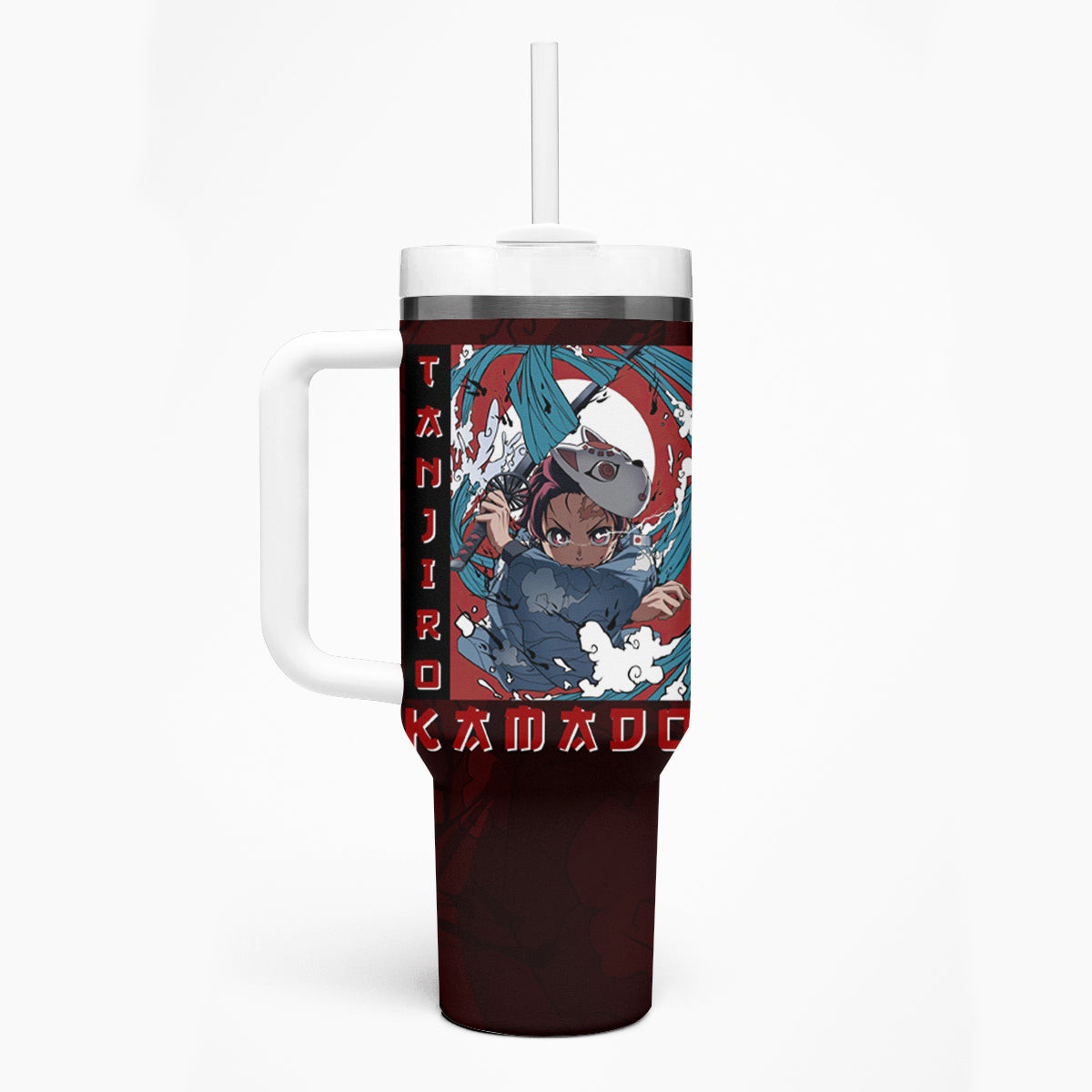 Tanjiro Kamado Raising Sun Anime Tumbler With Handle Demon Slayer