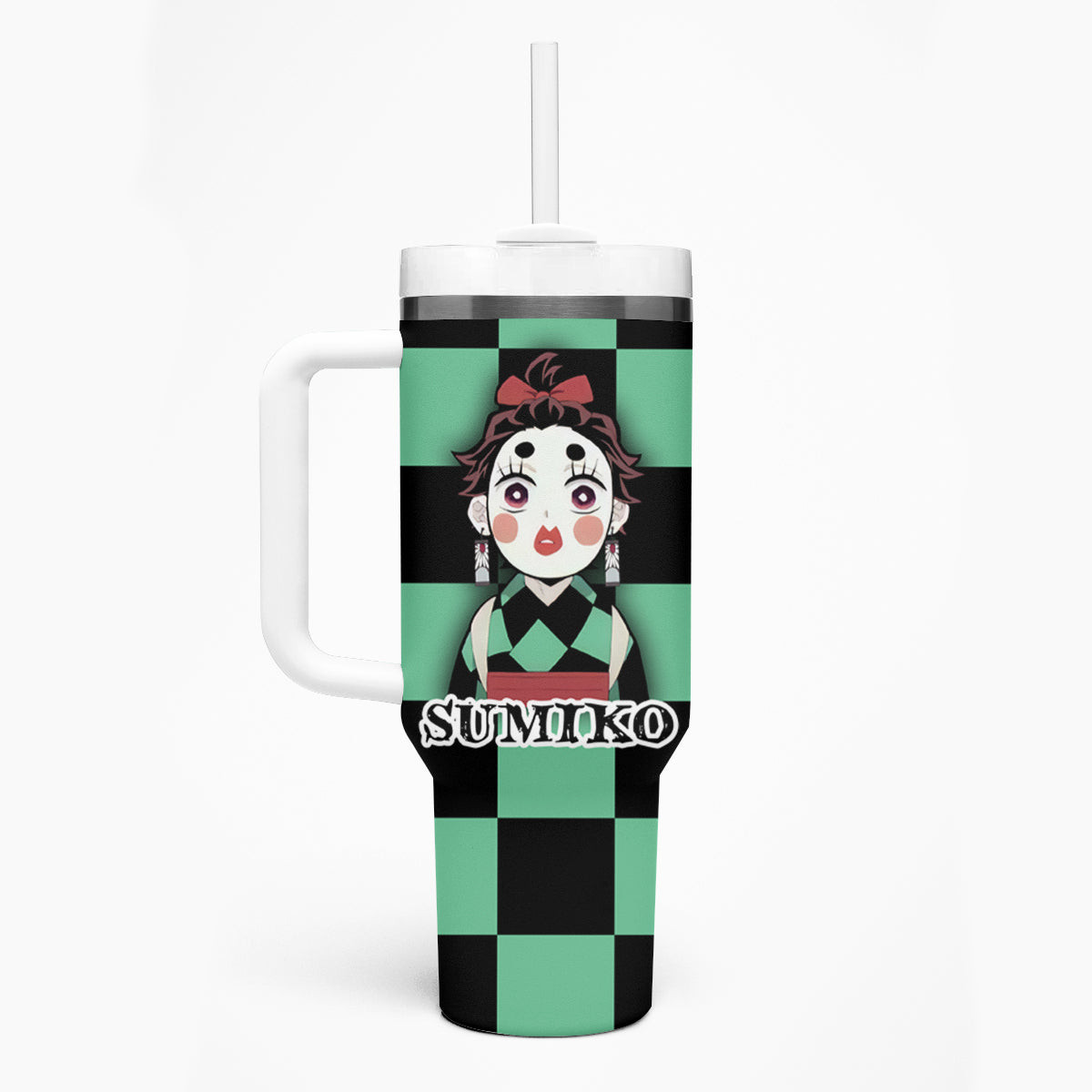 Tanjiro Sumiko Demon Slayer Tumbler With Handle Funny Face