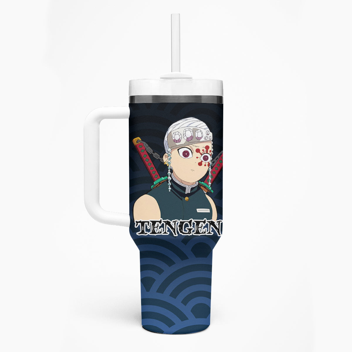 Tengen Uzui Funny Face Tumbler With Handle Demon Slayer