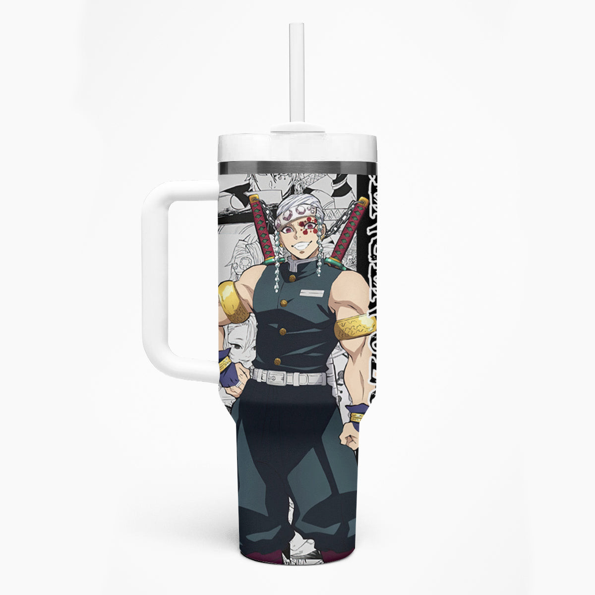 Tengen Uzui Manga Style Tumbler With Handle Demon Slayer
