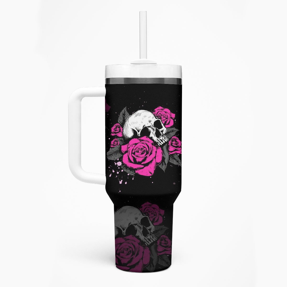 The Good Girl In Me Got Tired Skull Rose Tumbler With Handle
