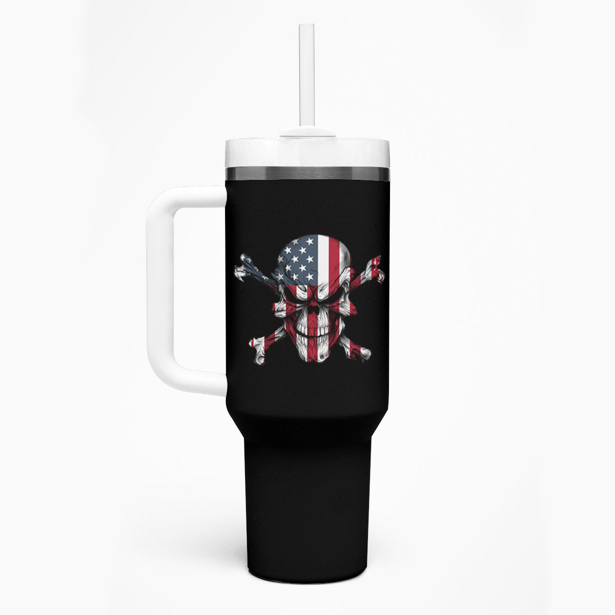 This Is America Patriotic Skull Tumbler With Handle