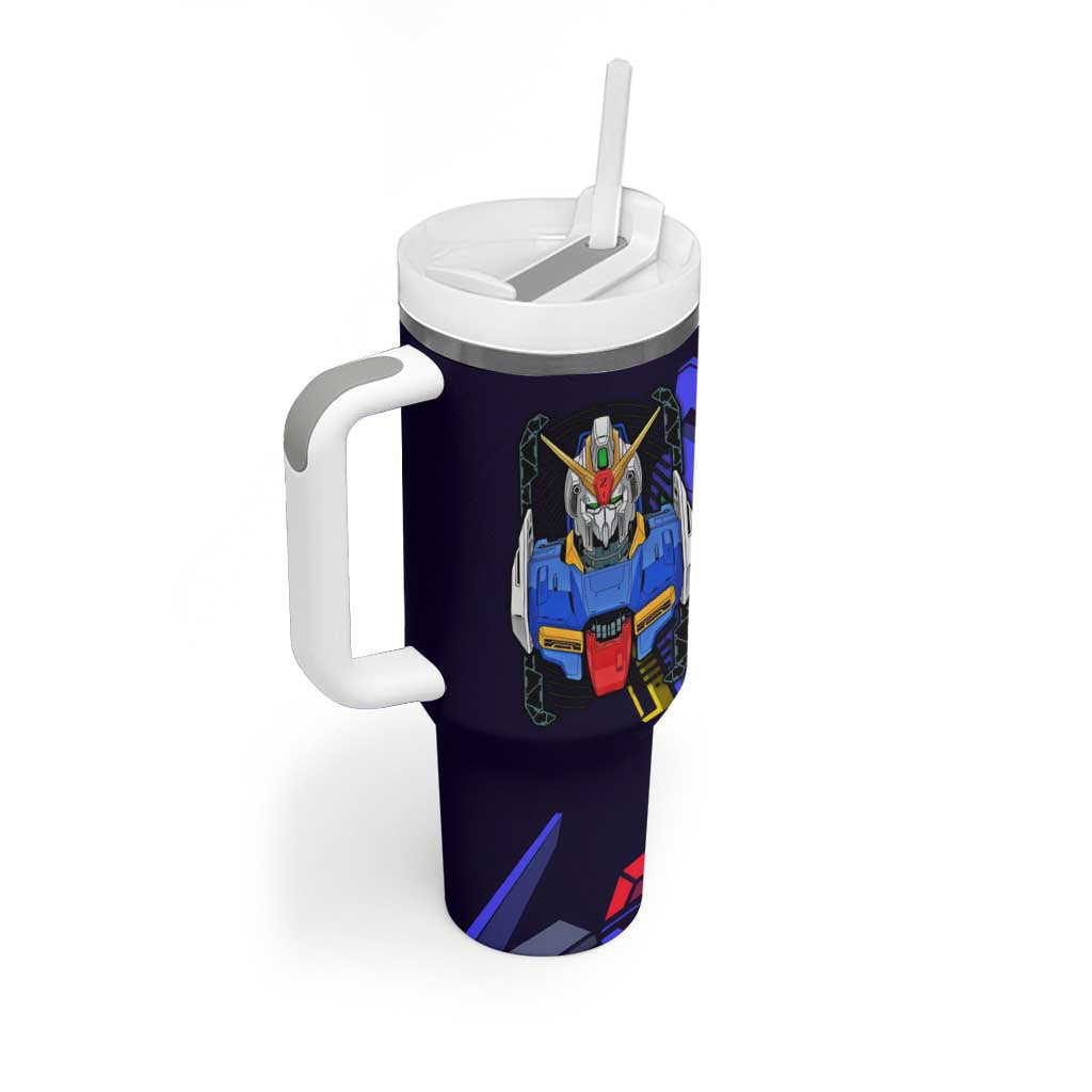Abstract Gundam Tumbler With Handle Anime Mix Abstract Background Style