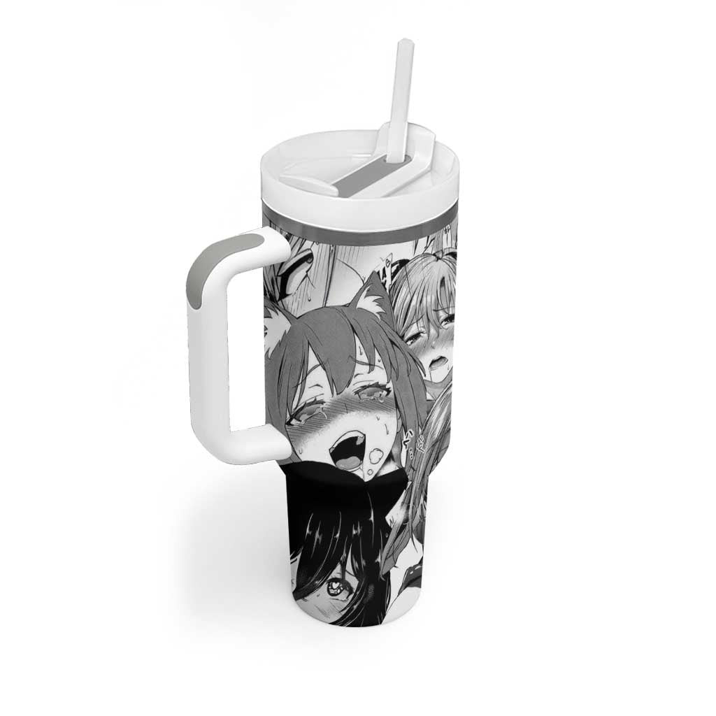 Ahegao Manga Collage Tumbler With Handle Anime Style