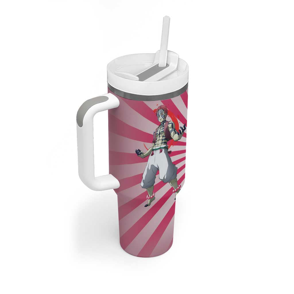 Akaza Demon Slayer Tumbler With Handle Anime Style