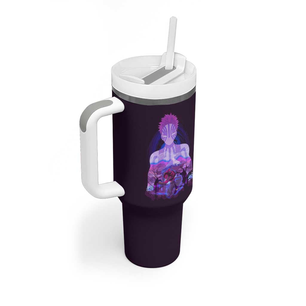 Akaza Demon Slayer Tumbler With Handle Anime Style