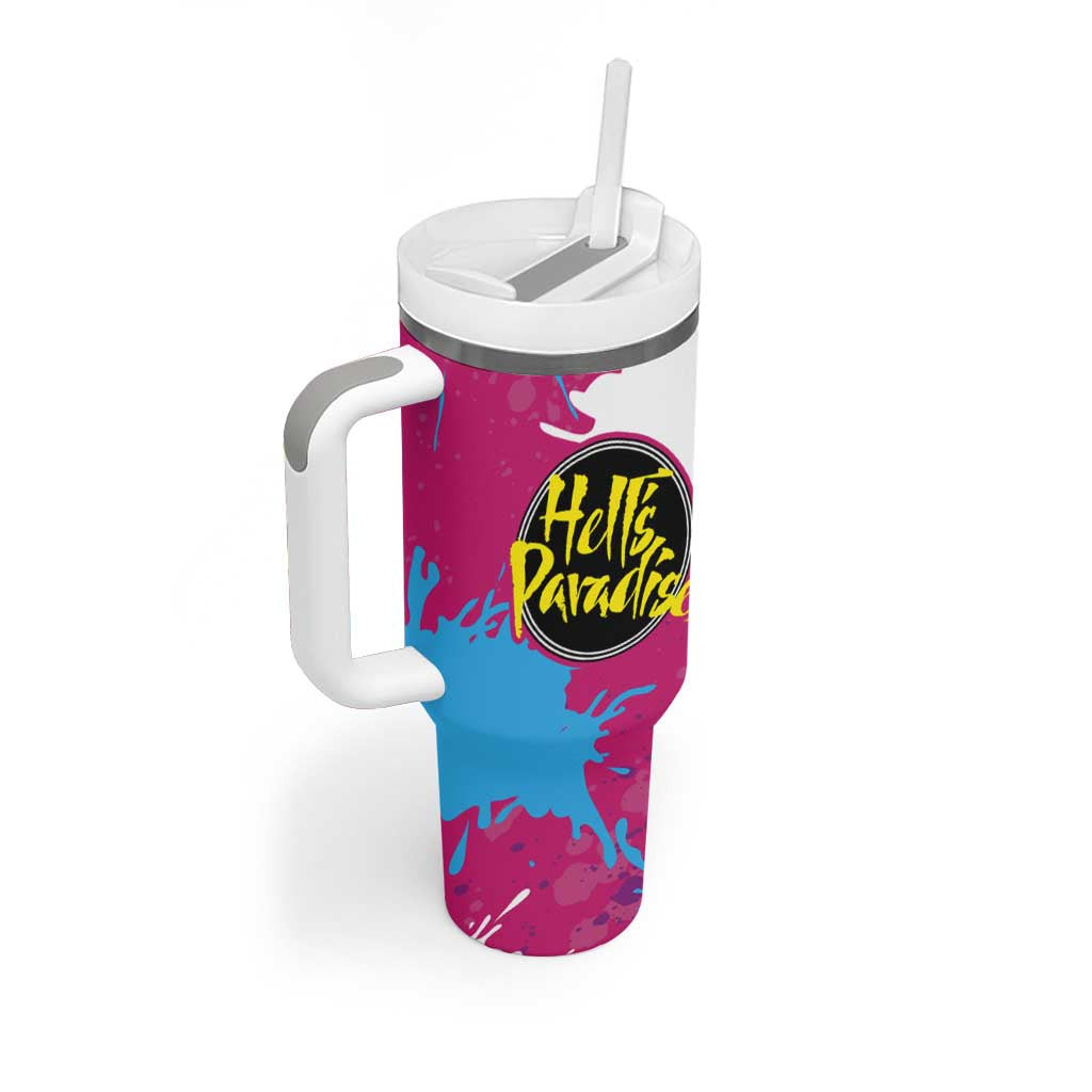 Art Fantasma Hells Paradise Tumbler With Handle Anime Uniform Mix Color Painting Splash