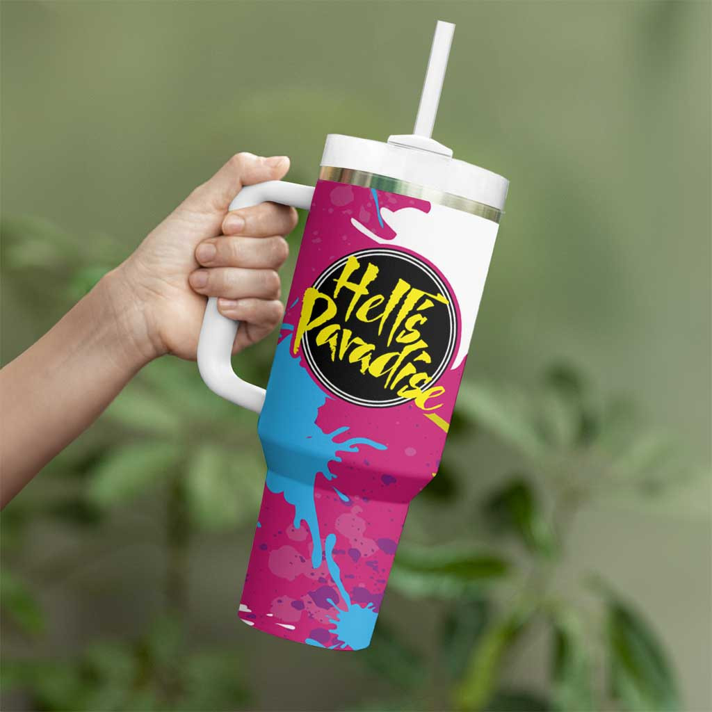 Art Fantasma Hells Paradise Tumbler With Handle Anime Uniform Mix Color Painting Splash