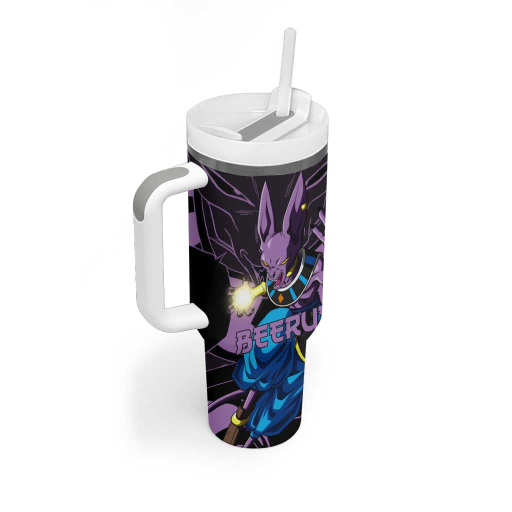 Beerus Dragon Ball Tumbler With Handle Pattern Anime Mix Manga Style
