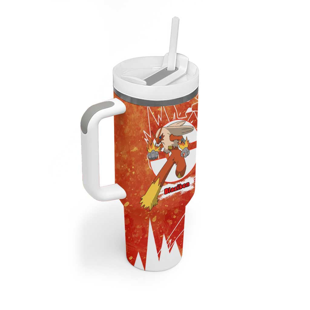 Blaziken Pokemon Tumbler With Handle Anime Style