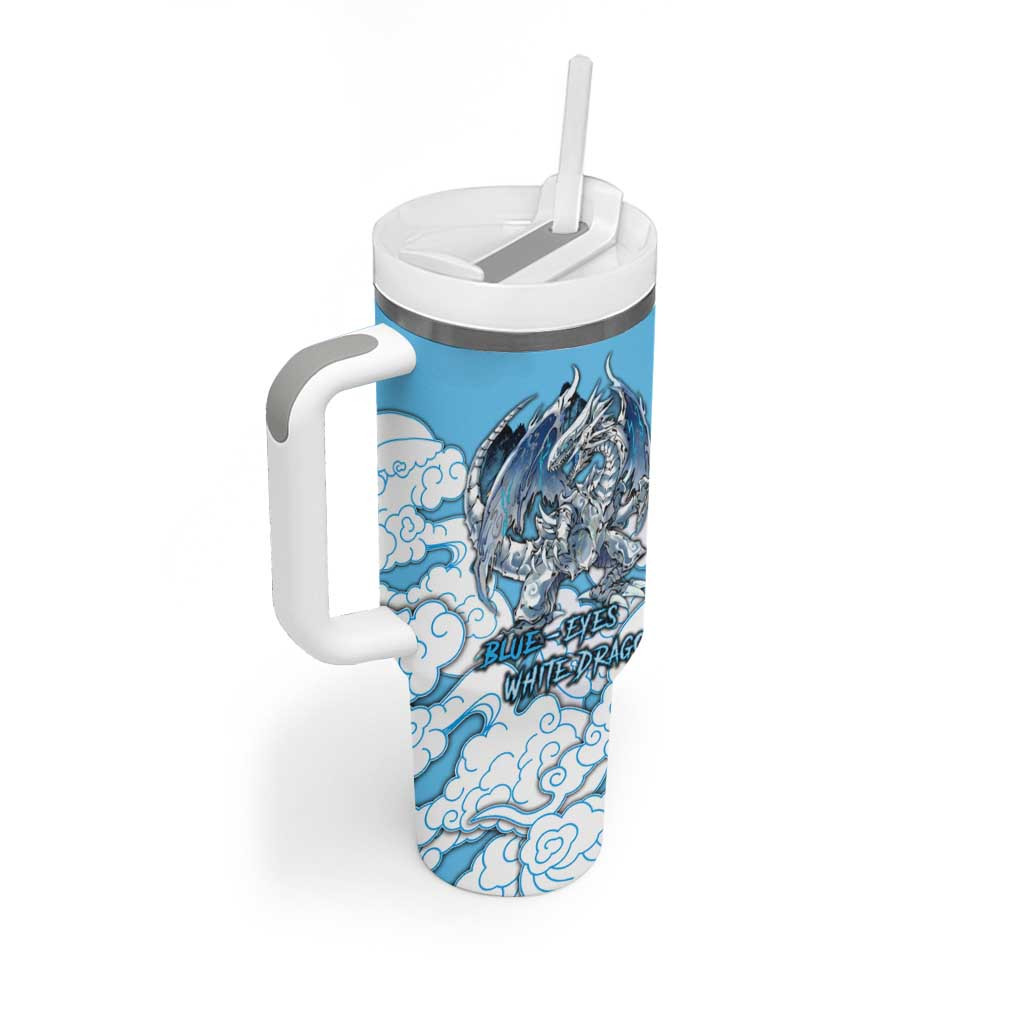Blue Eyes White Dragon Tumbler With Handle Anime Japan Art Style