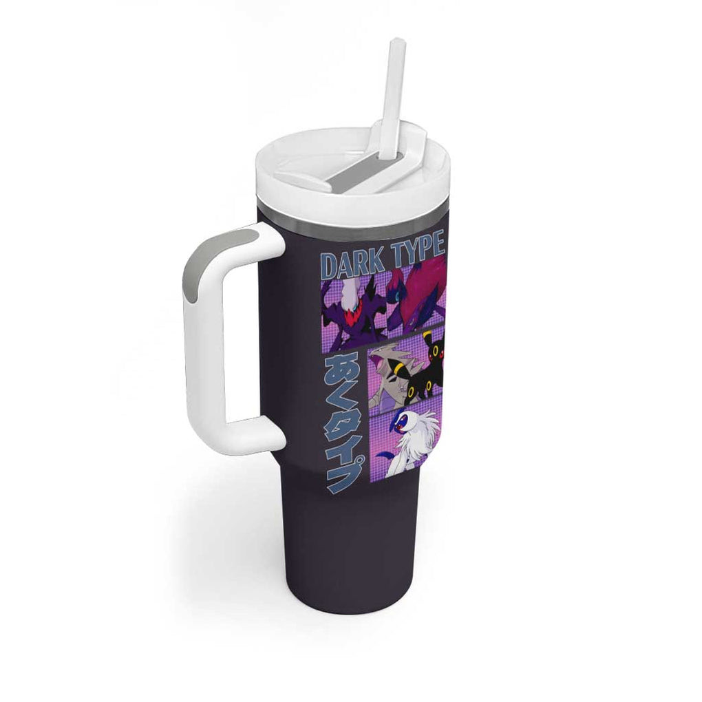 Dark Type Poke Tumbler With Handle Anime Style