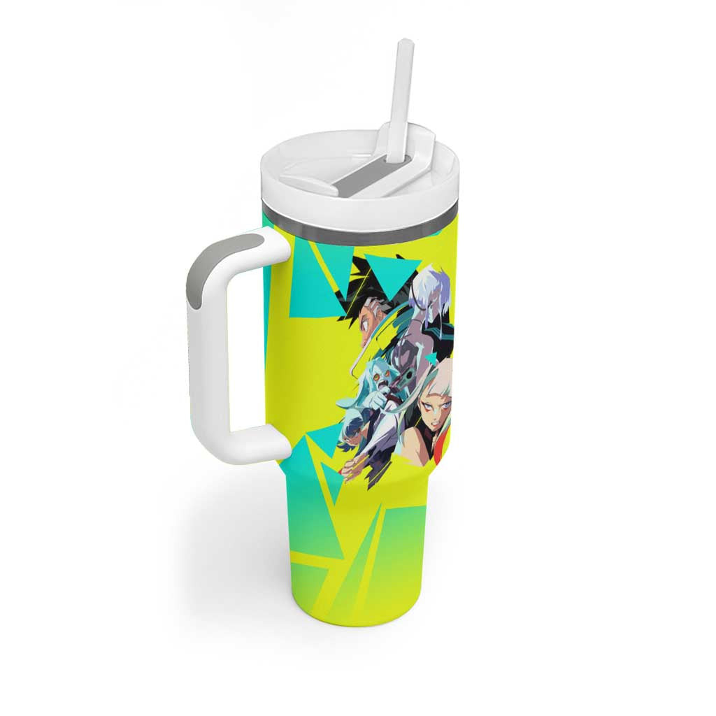 David And Lucy And Rebecca Cyberpunk Edgerunners Tumbler With Handle Anime Style