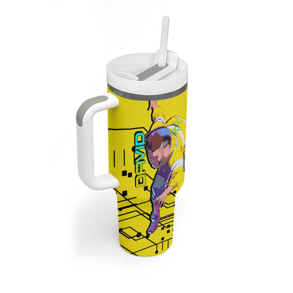 David Cyberpunk Edgerunners Tumbler With Handle Anime Style