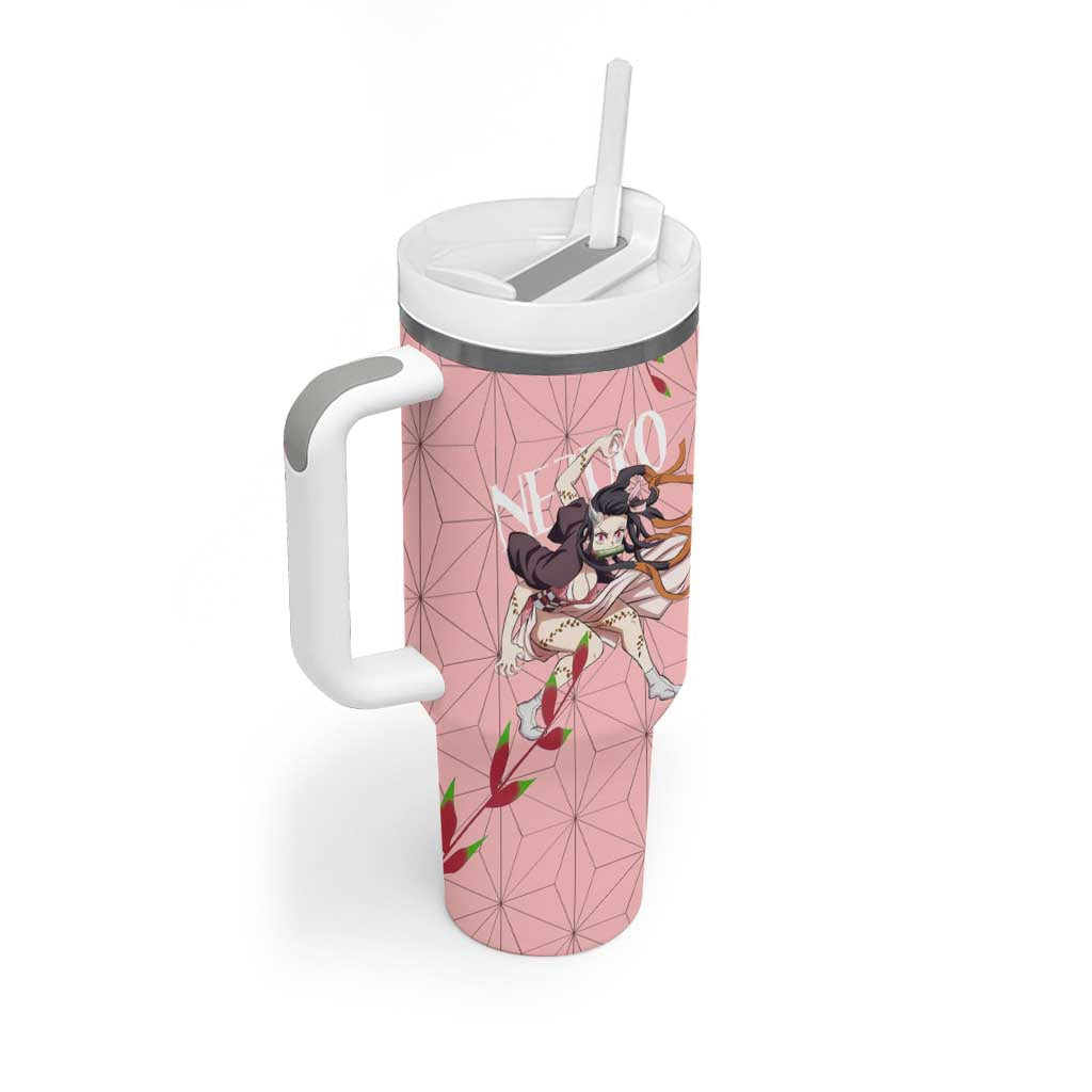 Demon Nezuko Kamado Demon Slayer Tumbler With Handle Anime Style