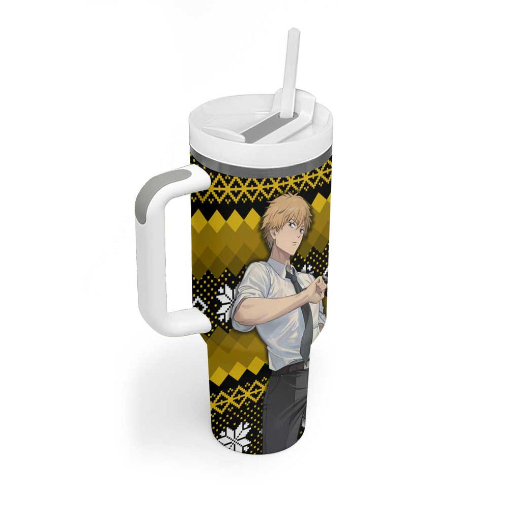 Denji Chainsaw Man Tumbler With Handle Anime Mix Christmas Style