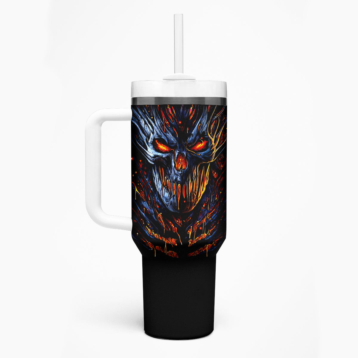 Devil Skull Tumbler With Handle Devil Face Scream