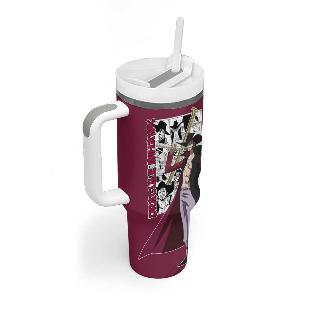 Dracule Mihawk One Piece Tumbler With Handle Anime Mix Manga Style