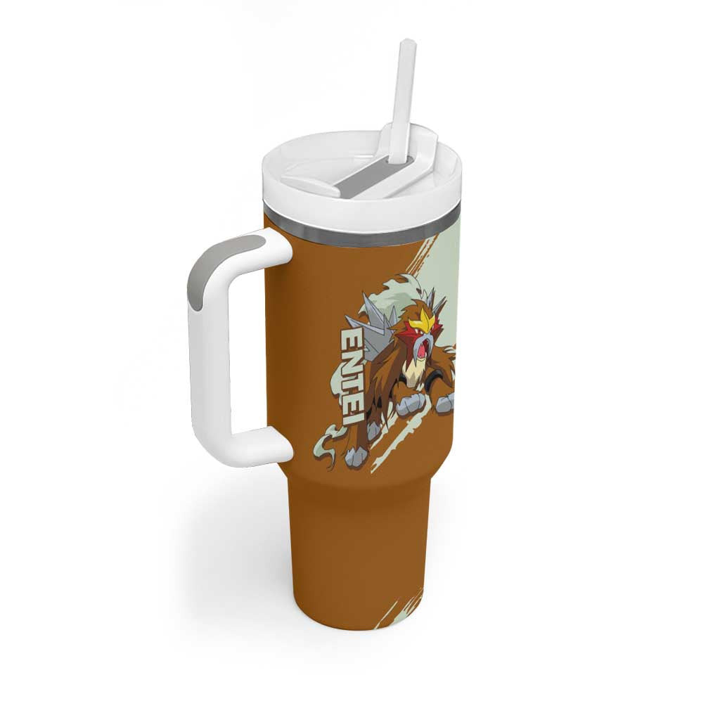 Entei Pokemon Tumbler With Handle Anime Style