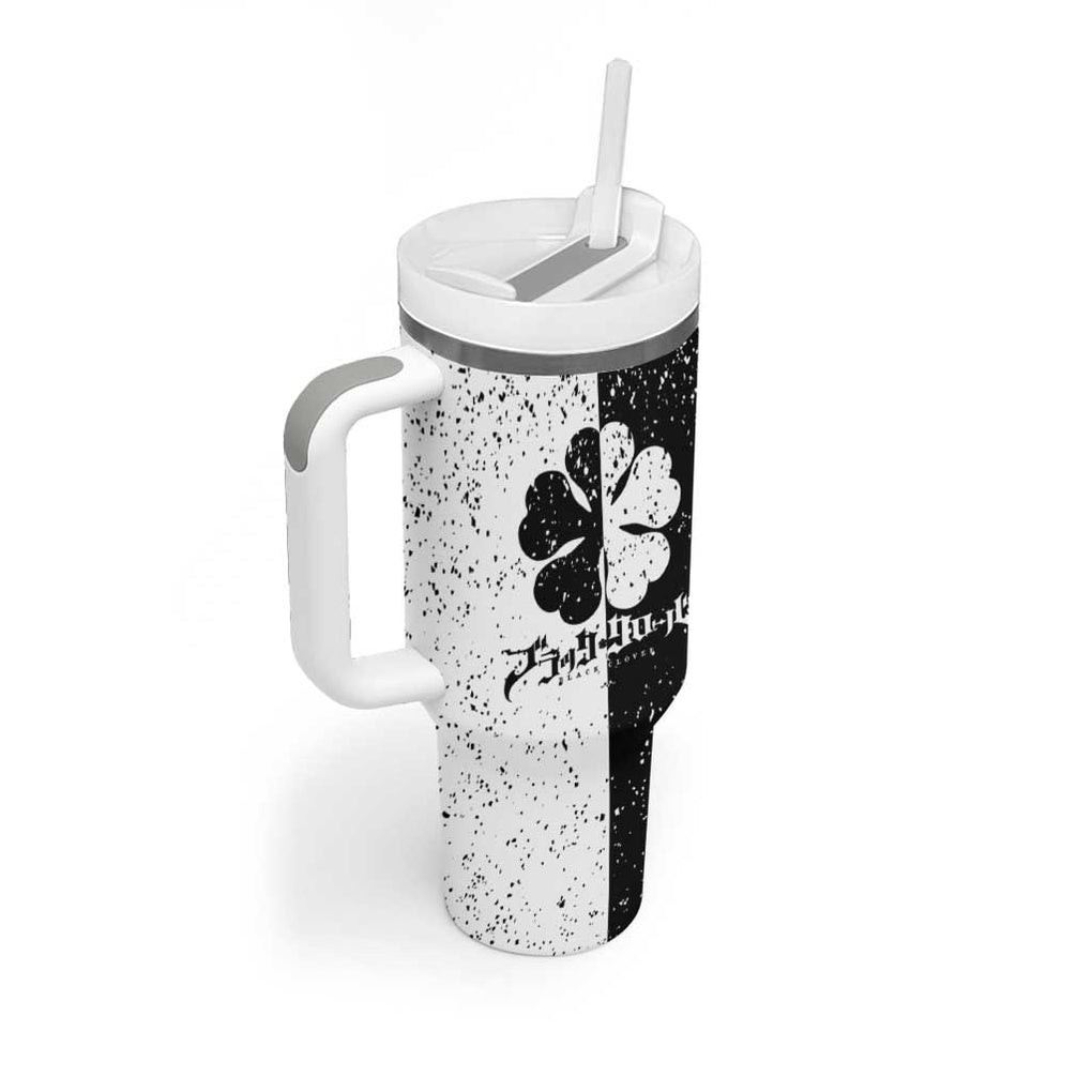 Five Leaf Clover Black Clover Tumbler With Handle Anime Grunge Style