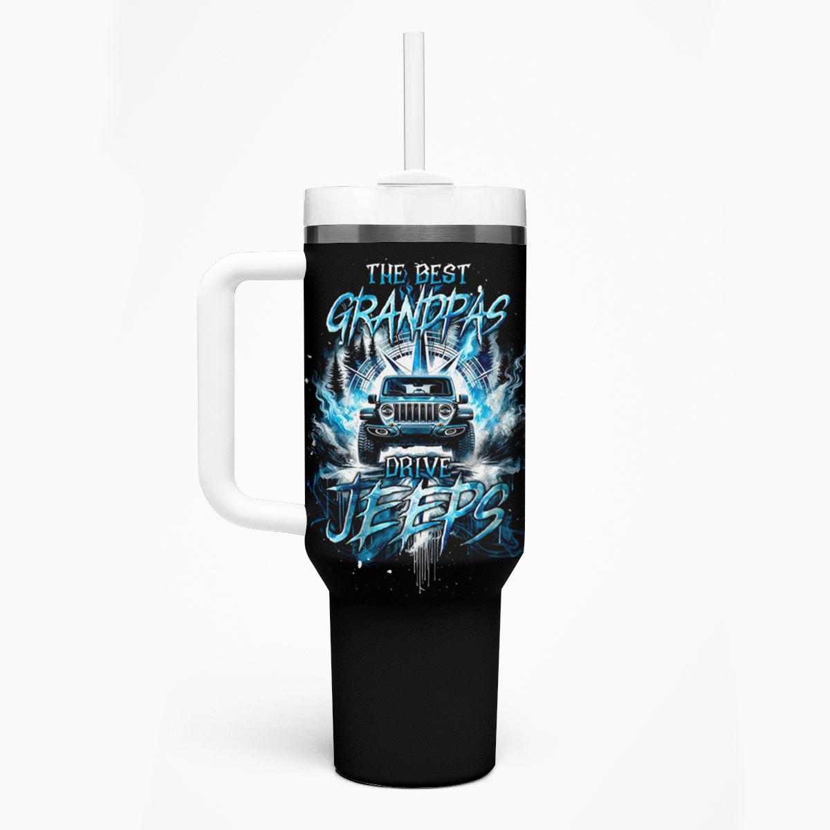 Flame Jeep Tumbler With Handle The Best Grandmas Drive Jeeps
