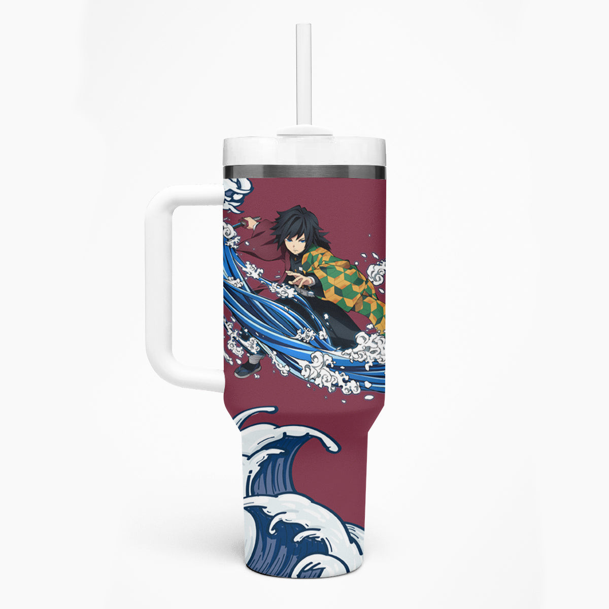 Giyu Tomioka Demons Slayer Tumbler With Handle Anime Mix Japan Pattern Style