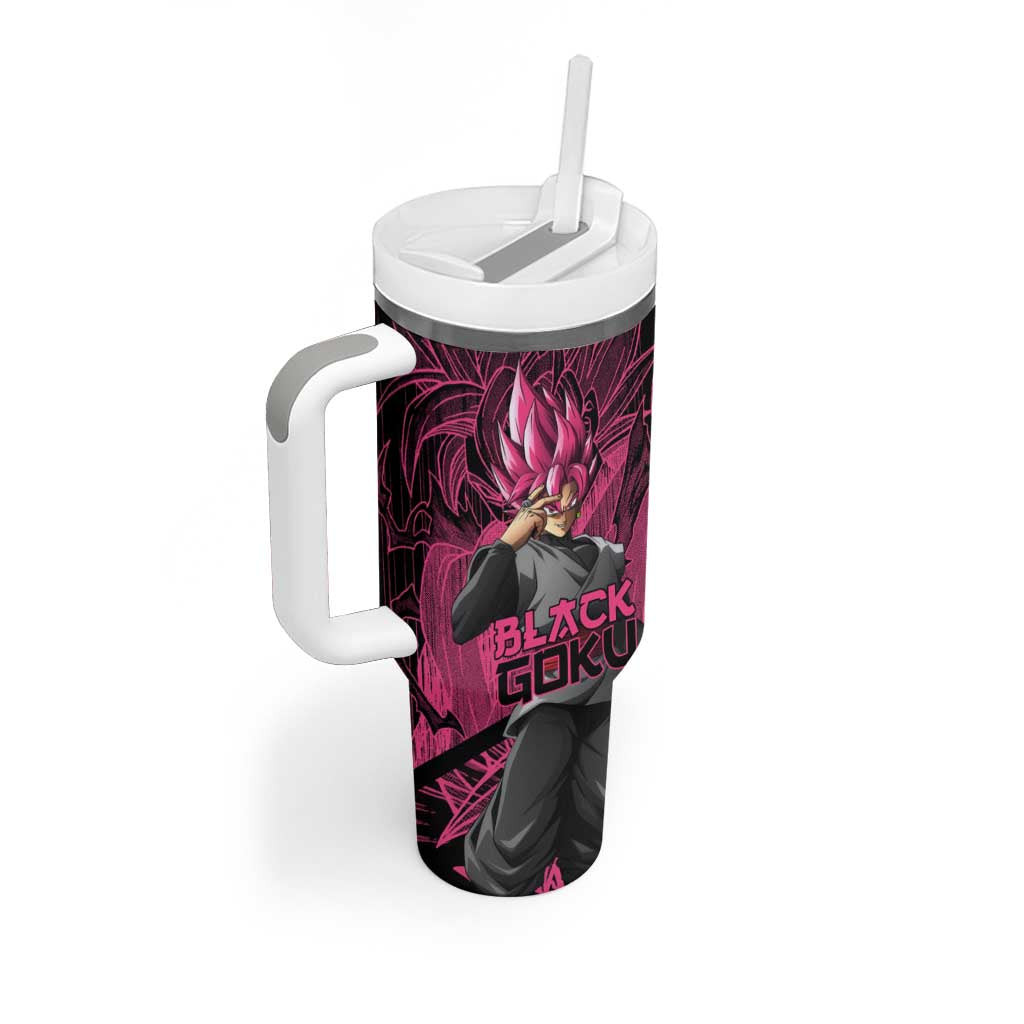 Goku Black Rose Dragon Ball Tumbler With Handle Pattern Anime Mix Manga Style
