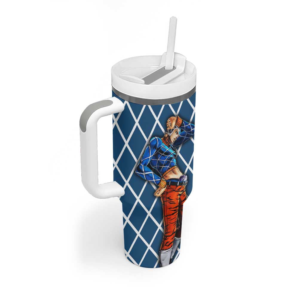 Guido Mista Jojos Bizarre Adventure Tumbler With Handle Anime Uniform Pattern Style